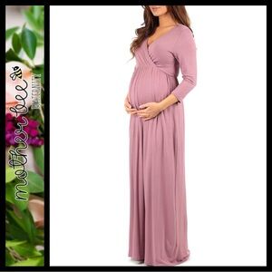 NWT Mother Bee Maternity Mauve Maxi Dress